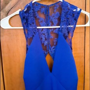 Beautiful floor length lace low back gown.